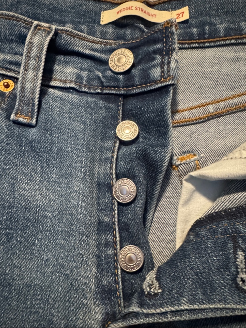 Levi's Medium Blue Straight-Leg Denim Jeans - Picture 8 of 10